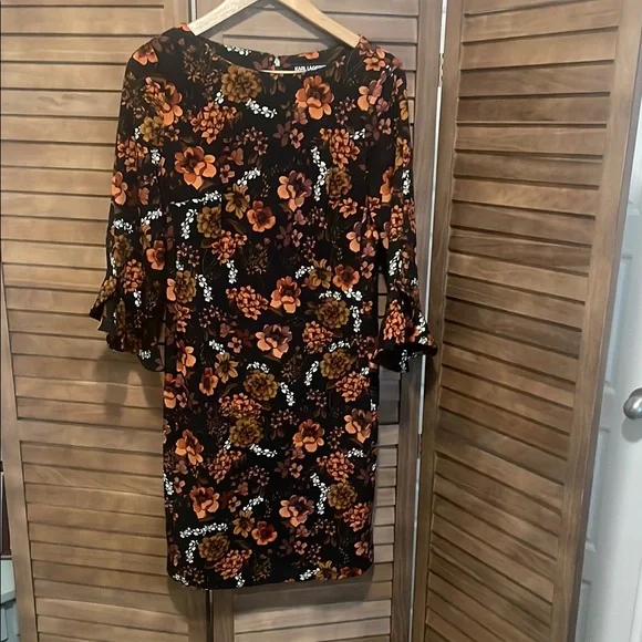 brown block print dress Isobel Maxi Dress in Saddle Brown Block Print Floral